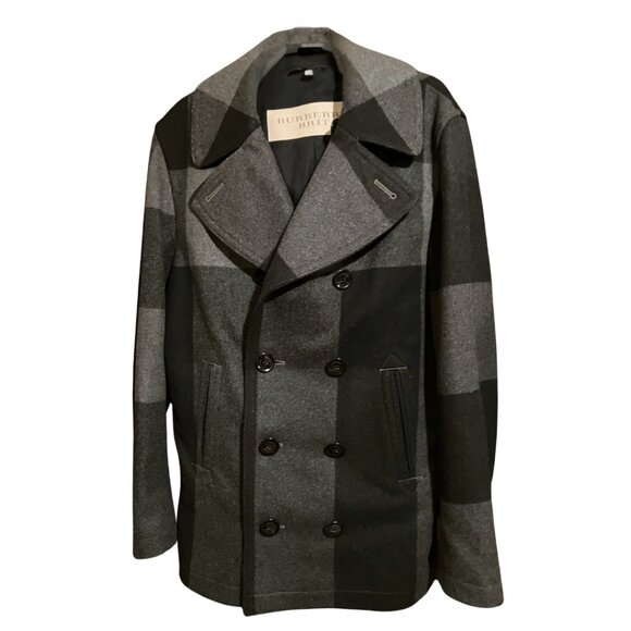 Burberry Plaid Peacoat Wool EUC - Picture 15 of 15